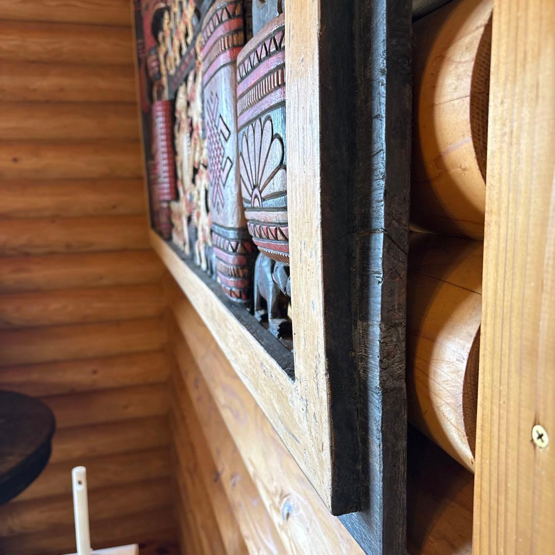 大型 木彫りレリーフアート バリ島 職人作品