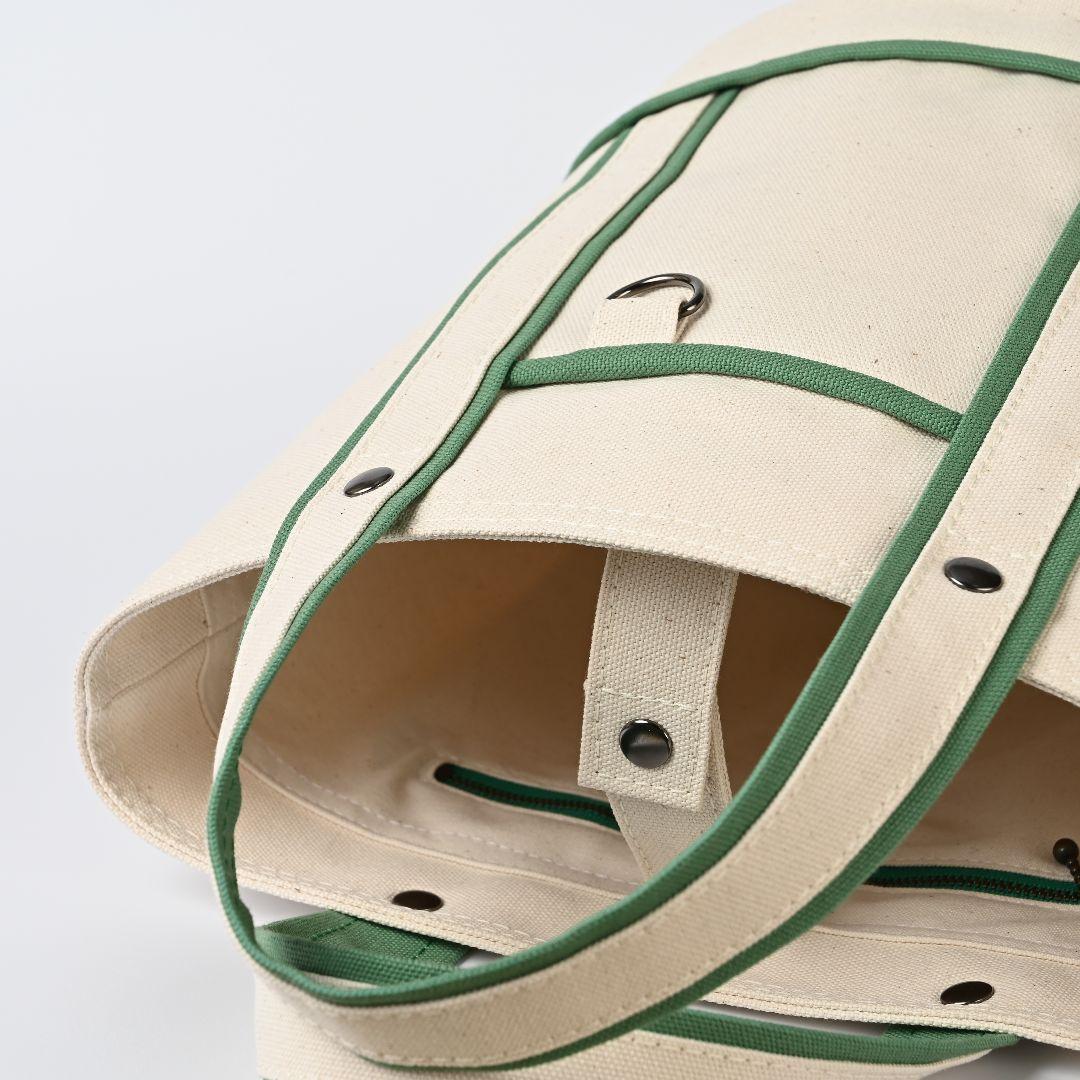 [おかばのゆめ]8号/11号×倉敷帆布×8番糸 丸底トートバッグM