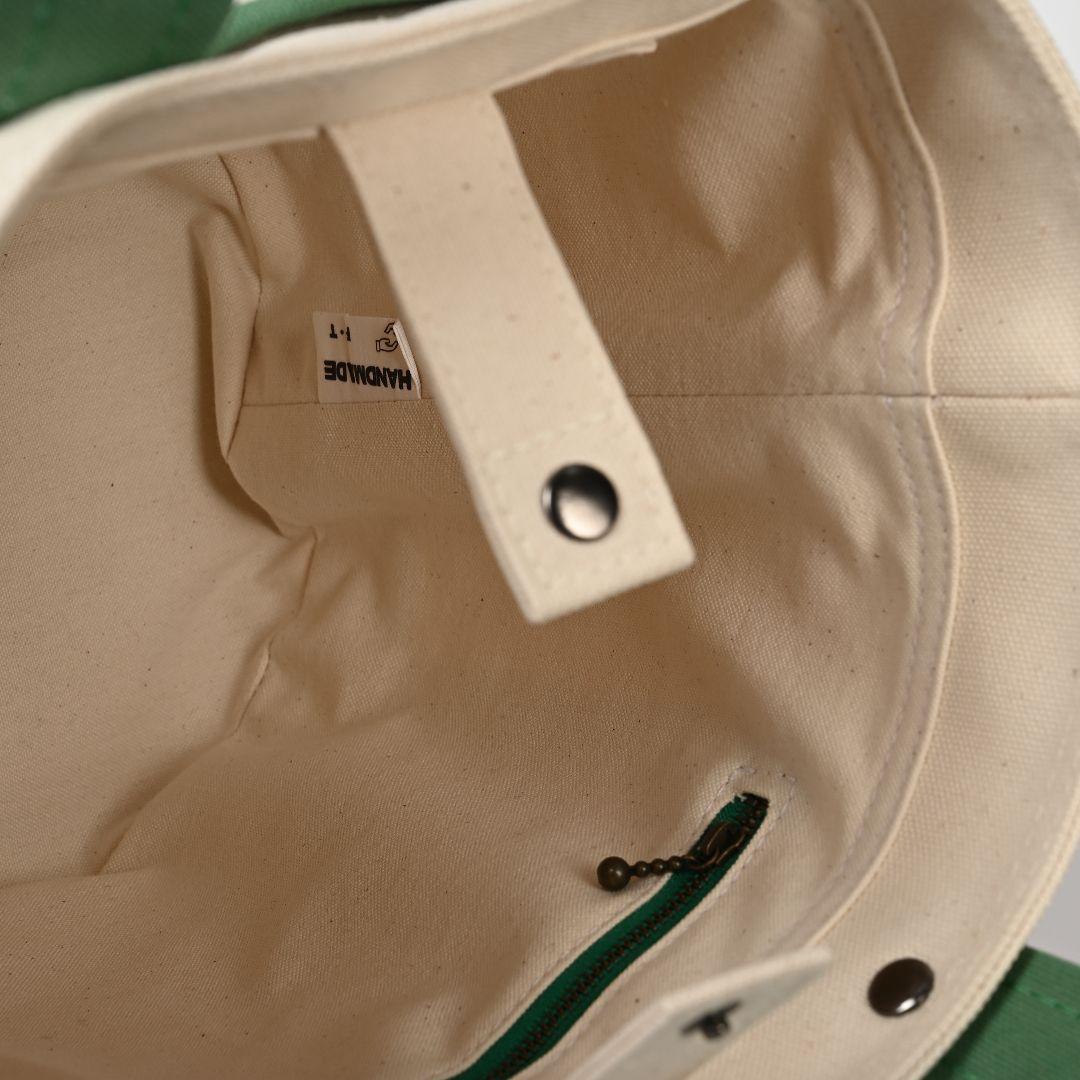 [おかばのゆめ]8号/11号×倉敷帆布×8番糸 丸底トートバッグM