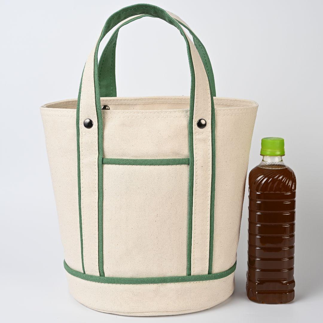 [おかばのゆめ]8号/11号×倉敷帆布×8番糸 丸底トートバッグM