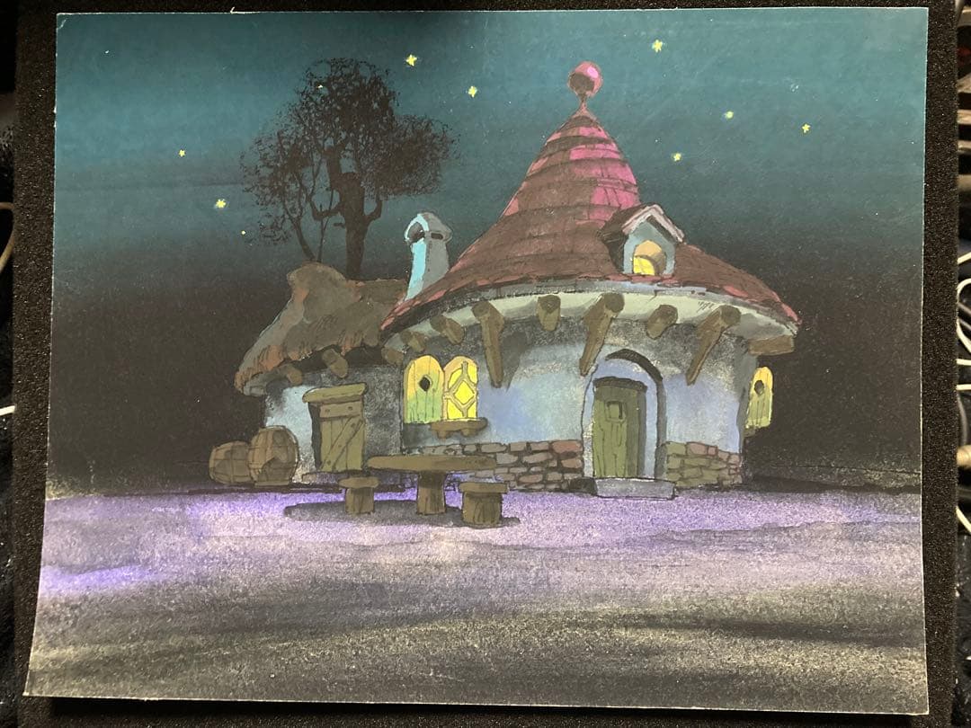 激レア ピコリーノの冒険 ピコリーノの家(夜) 背景 直筆 日本アニメーション