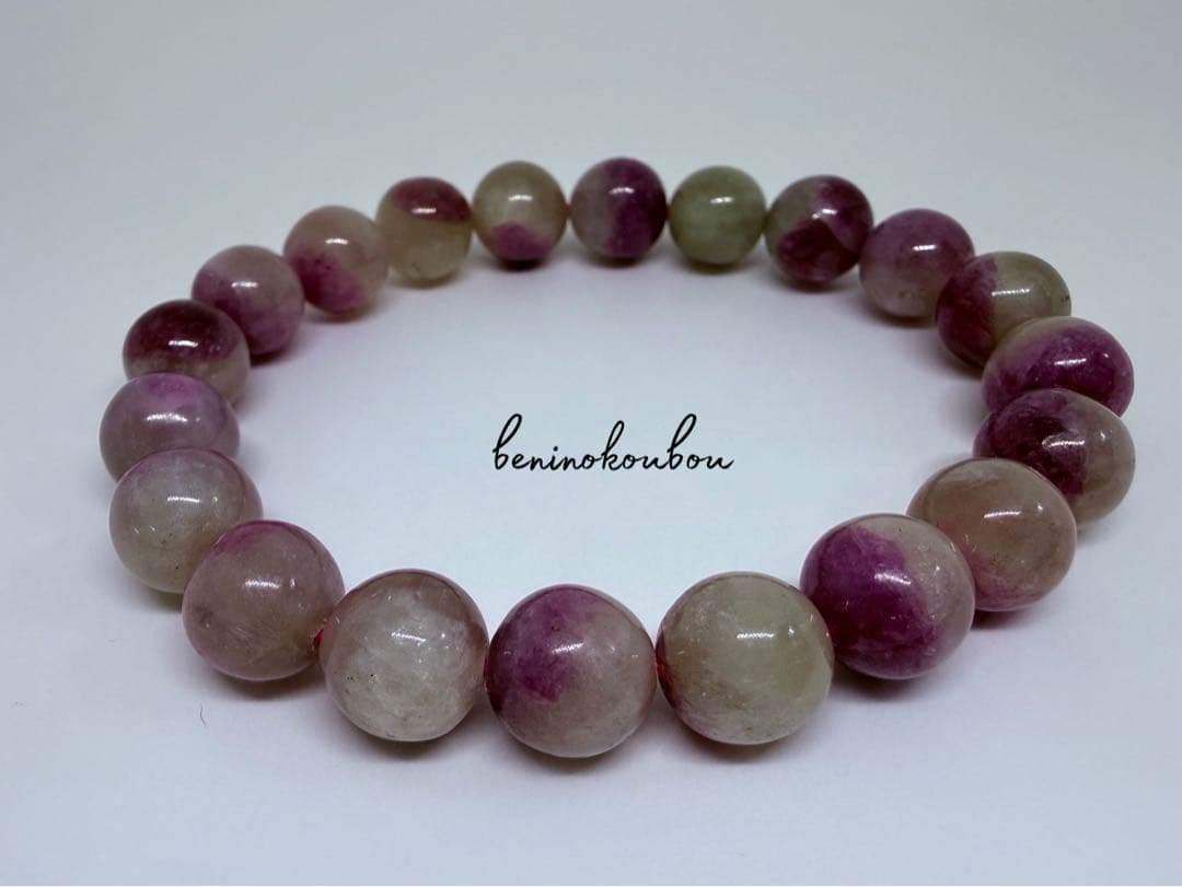 【希少石・一点物】南アフリカ産 ルビーインシリカ ブレスレット 10mm