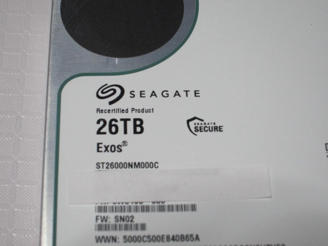 即日発送可 Seagate ST26000NM000C 26TBHDD ジャンク