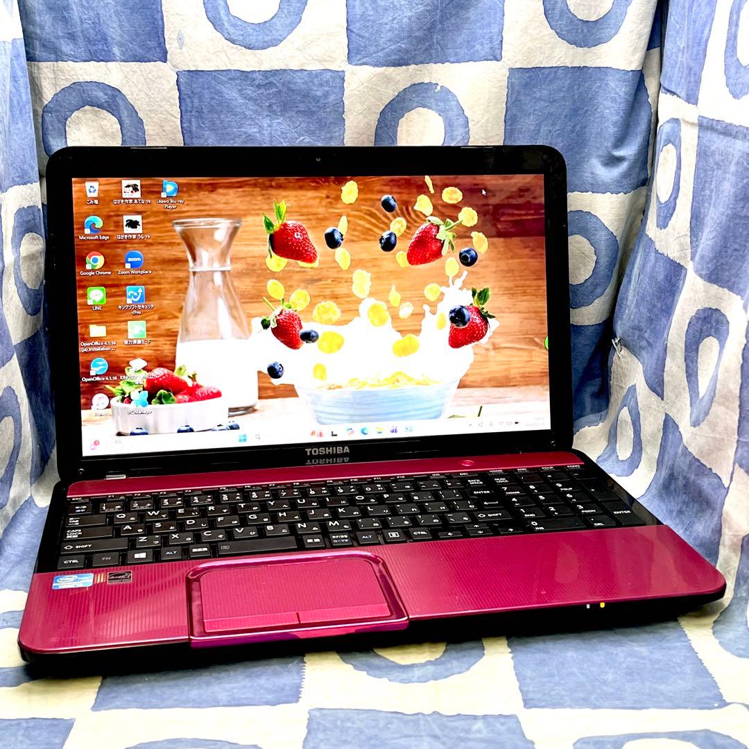 綺麗ブルーレイ♪快適SSD☆i5☆可愛いピンクノートPC♪カメラ付！Win11