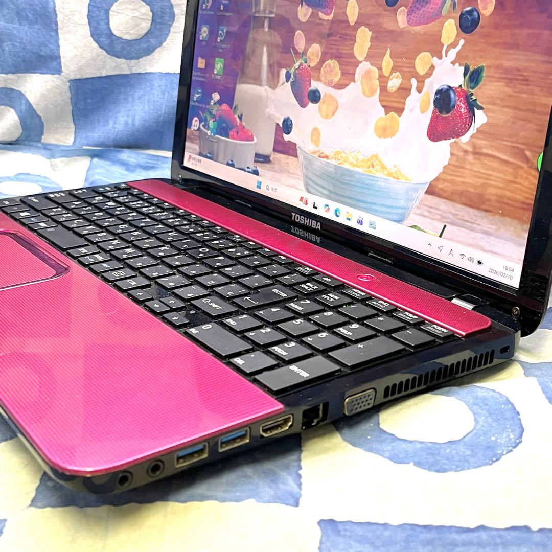 綺麗ブルーレイ♪快適SSD☆i5☆可愛いピンクノートPC♪カメラ付！Win11