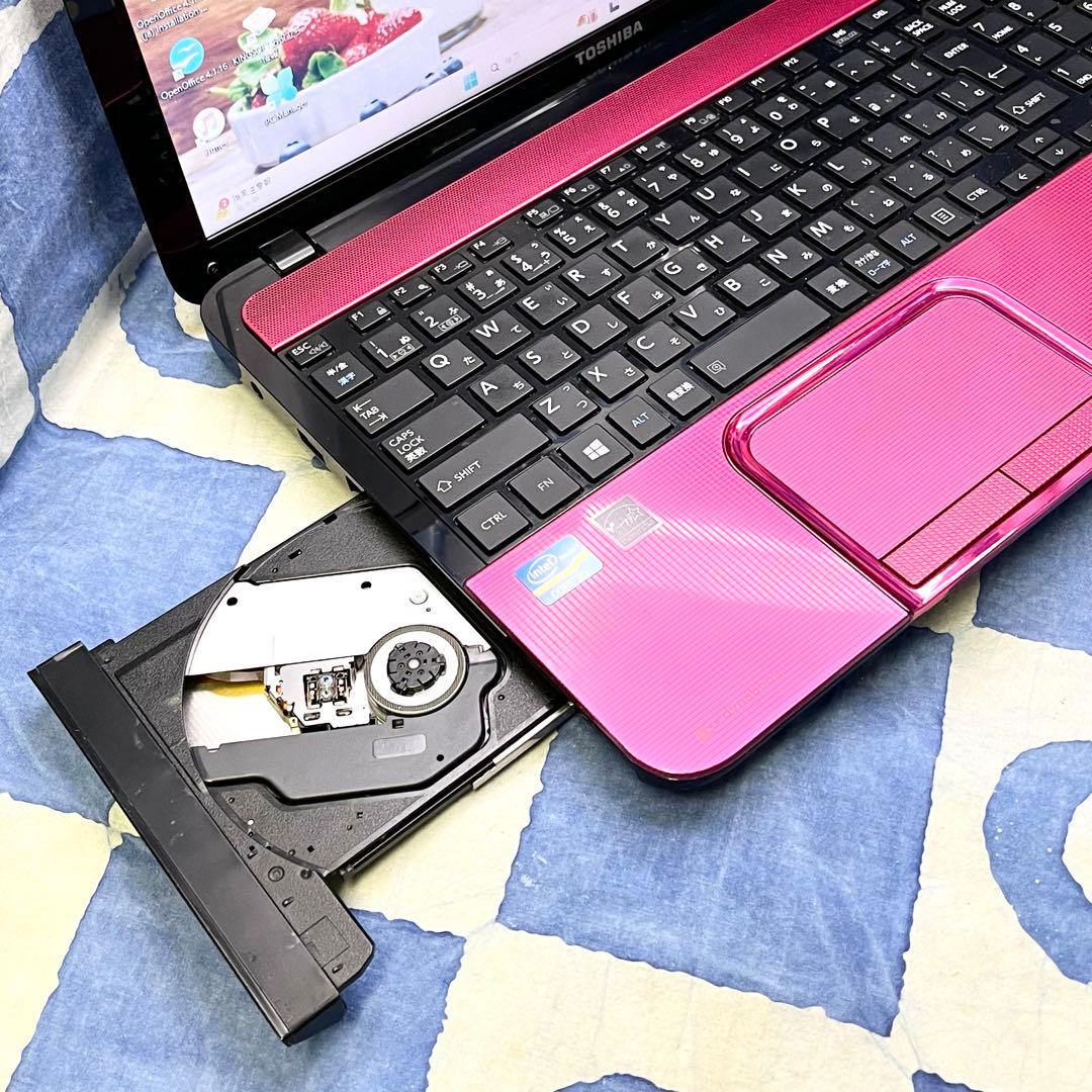 綺麗ブルーレイ♪快適SSD☆i5☆可愛いピンクノートPC♪カメラ付！Win11