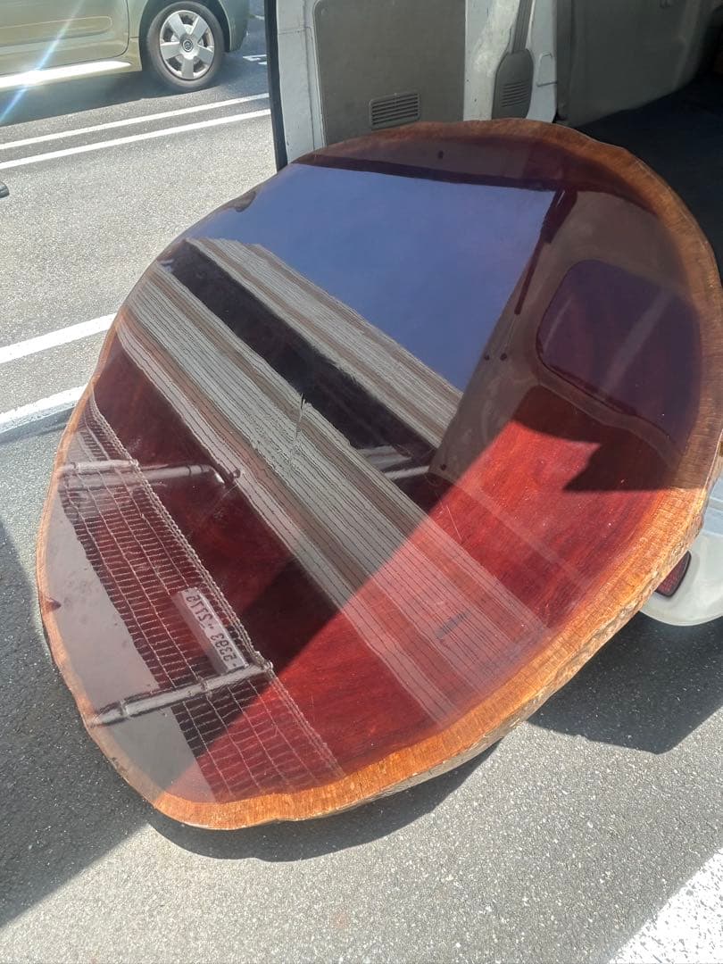 一枚板座卓　紫檀　丸テーブル　ダイニングテーブル