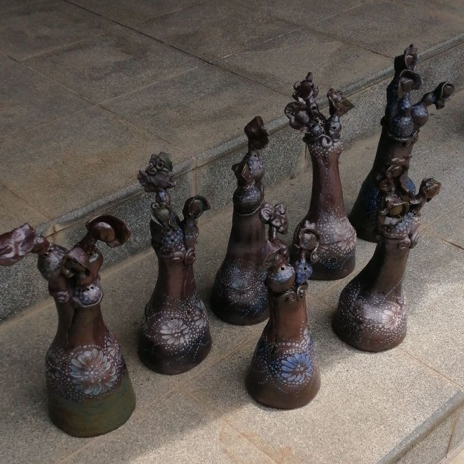 作家物　陶器オブジェ　7つセット