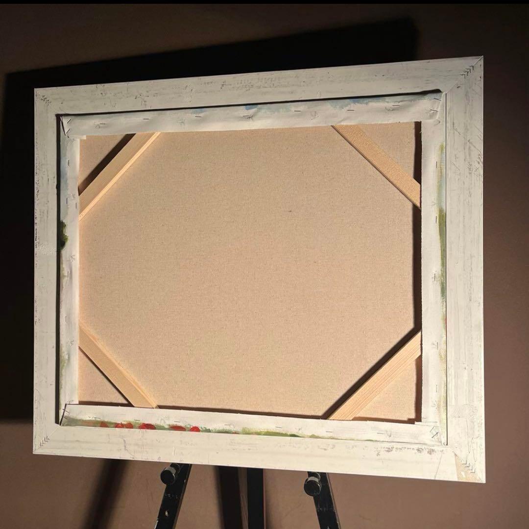 手書き油絵 クロード・モネ アルジャントゥイユのひなげし 額付 絵画 油彩画