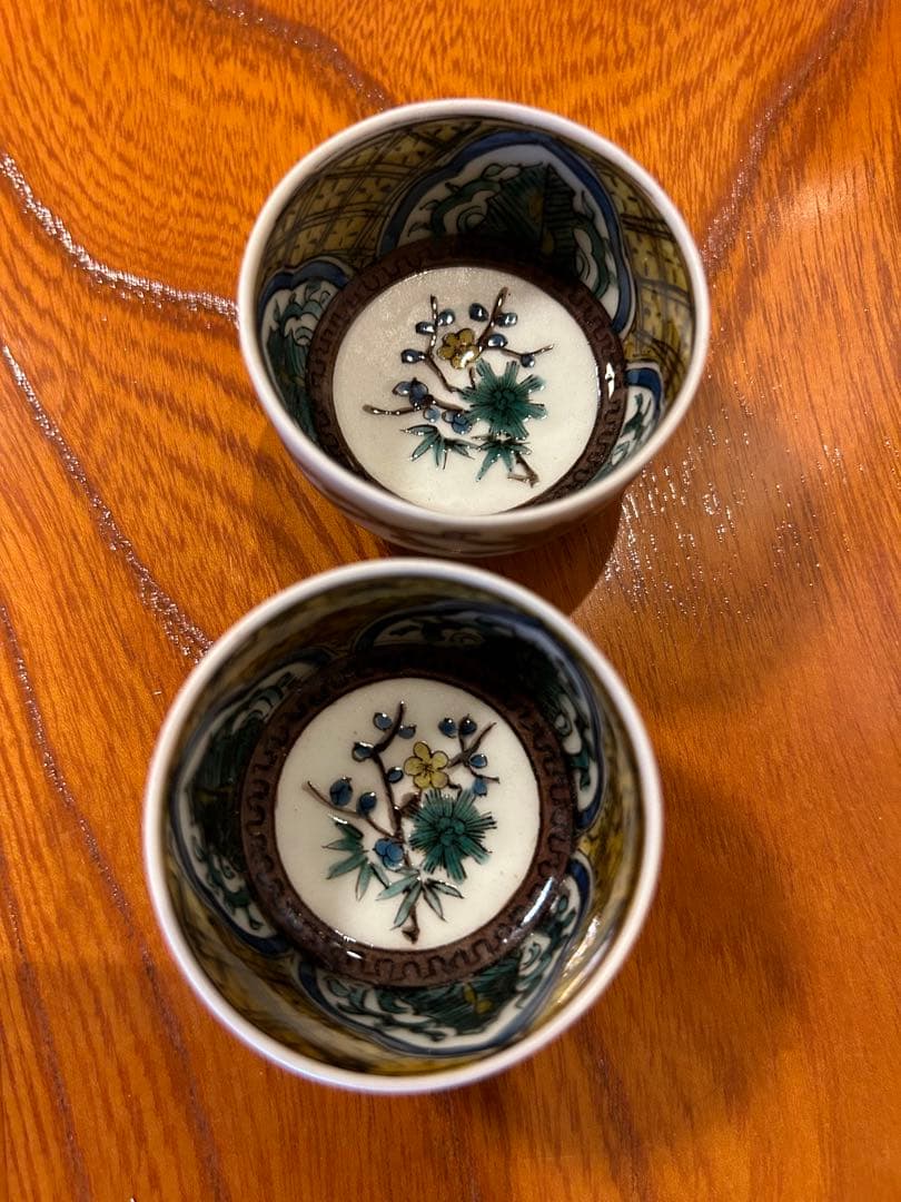 た*ん様 初代徳田八十吉　盃　共箱　昭和初期