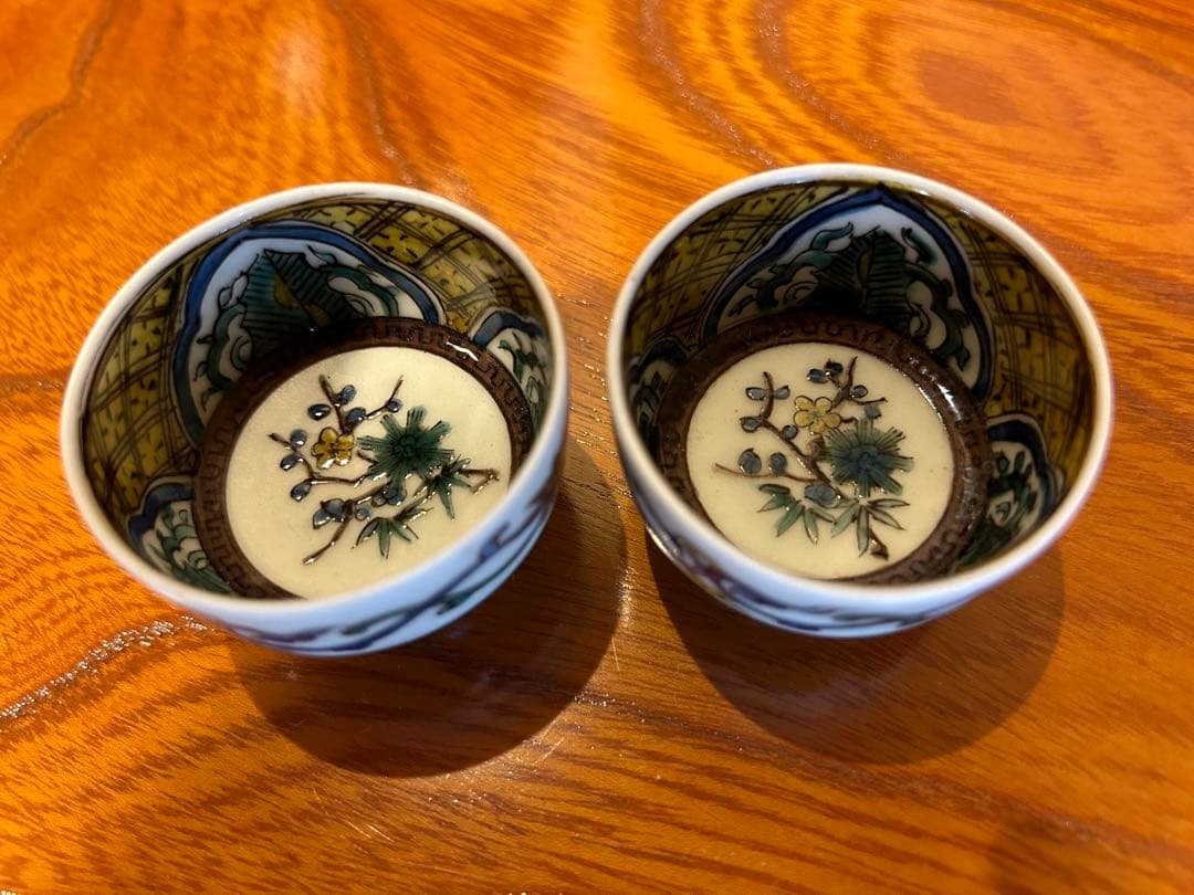 た*ん様 初代徳田八十吉　盃　共箱　昭和初期