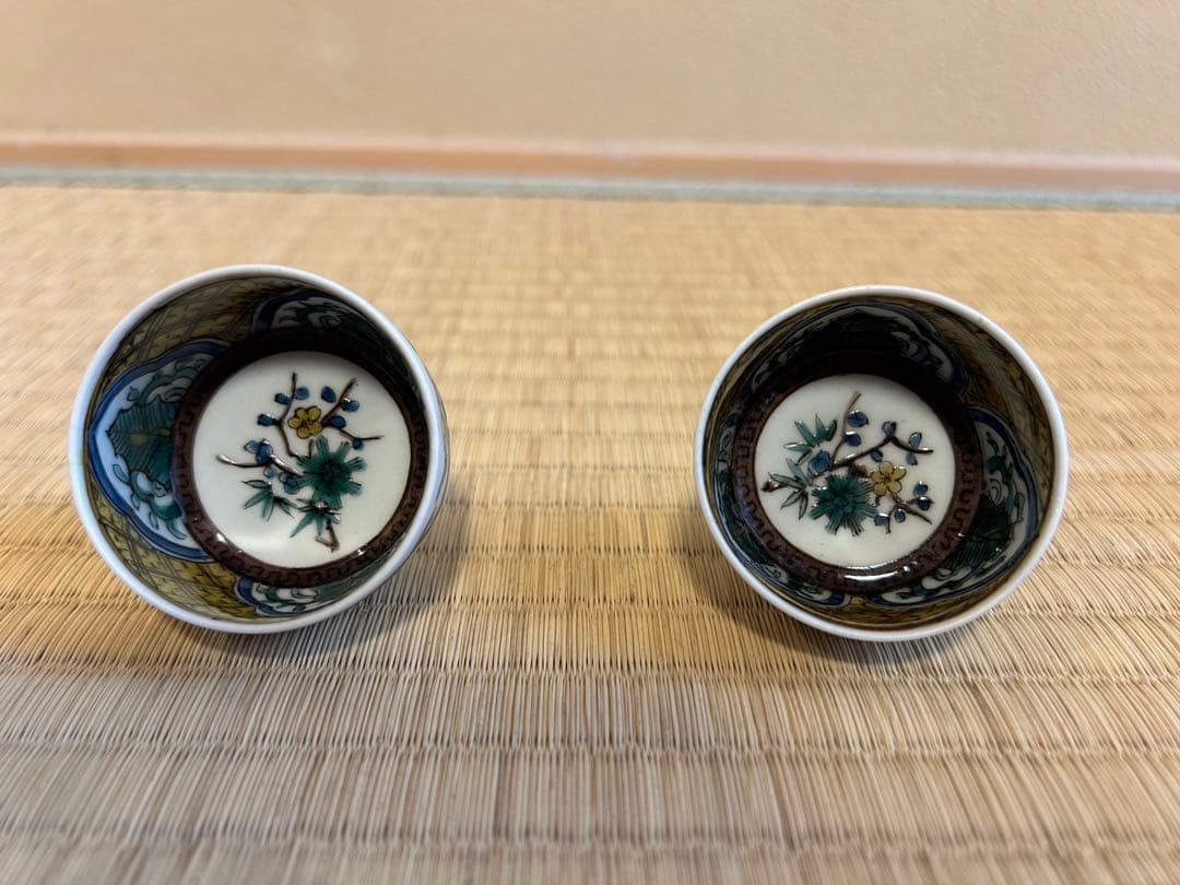 た*ん様 初代徳田八十吉　盃　共箱　昭和初期