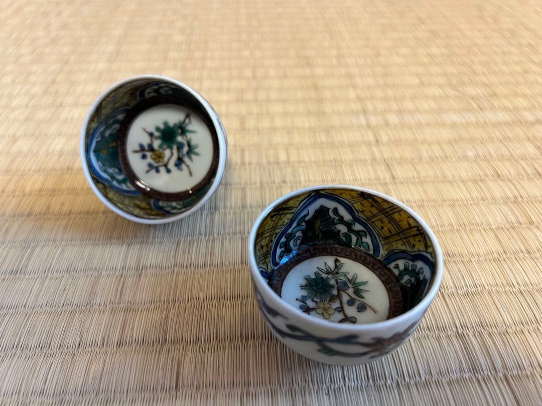 た*ん様 初代徳田八十吉　盃　共箱　昭和初期