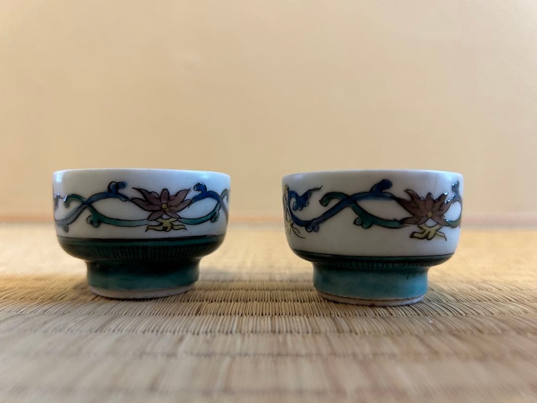 た*ん様 初代徳田八十吉　盃　共箱　昭和初期