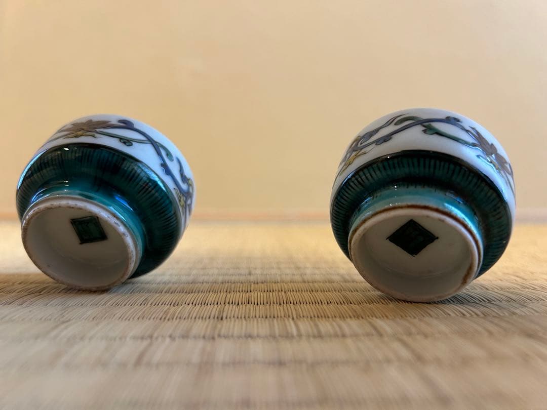 た*ん様 初代徳田八十吉　盃　共箱　昭和初期