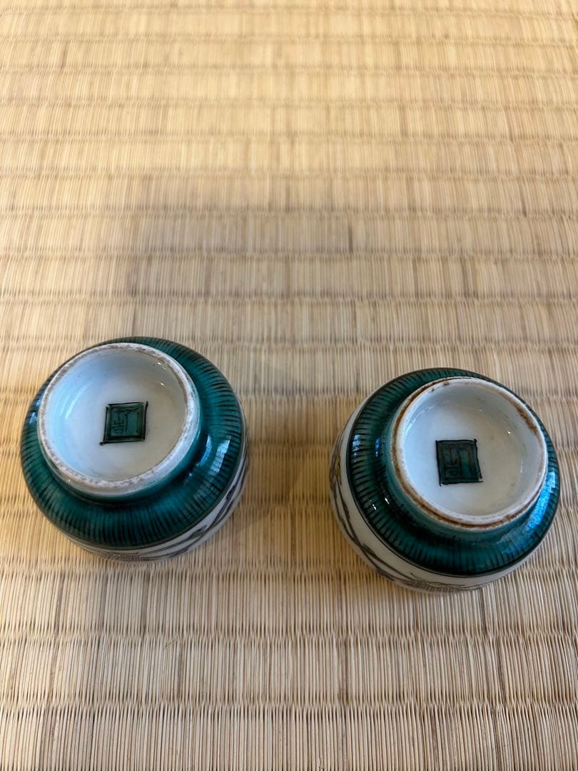 た*ん様 初代徳田八十吉　盃　共箱　昭和初期