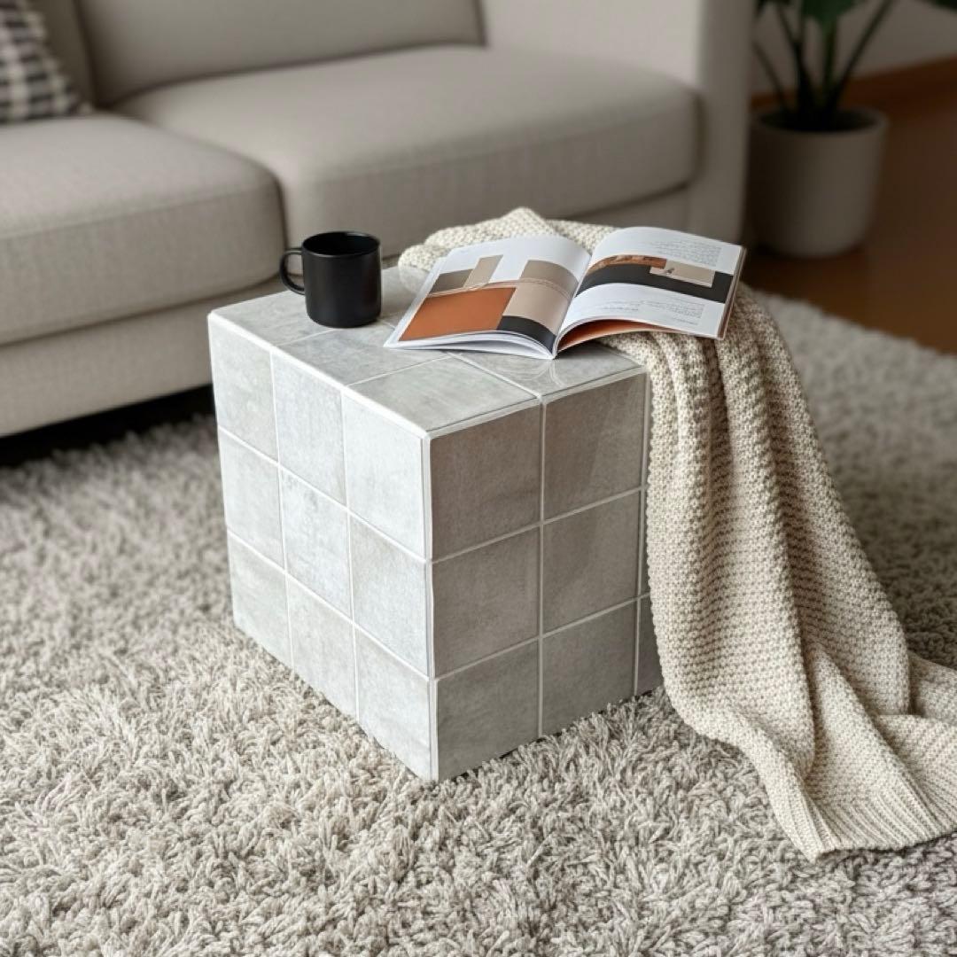 【今週限定値下げ】タイルキューブ サイドテーブル オブジェ タイル雑貨