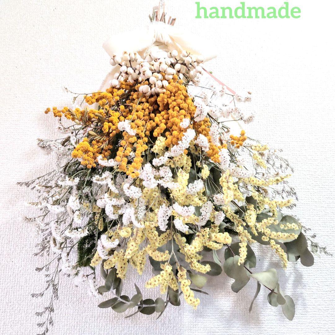 ʚïɞ•*✲♥幸せの花♥ミモザの超Bigドライフラワースワッグʚïɞ•*✲ 玄関
