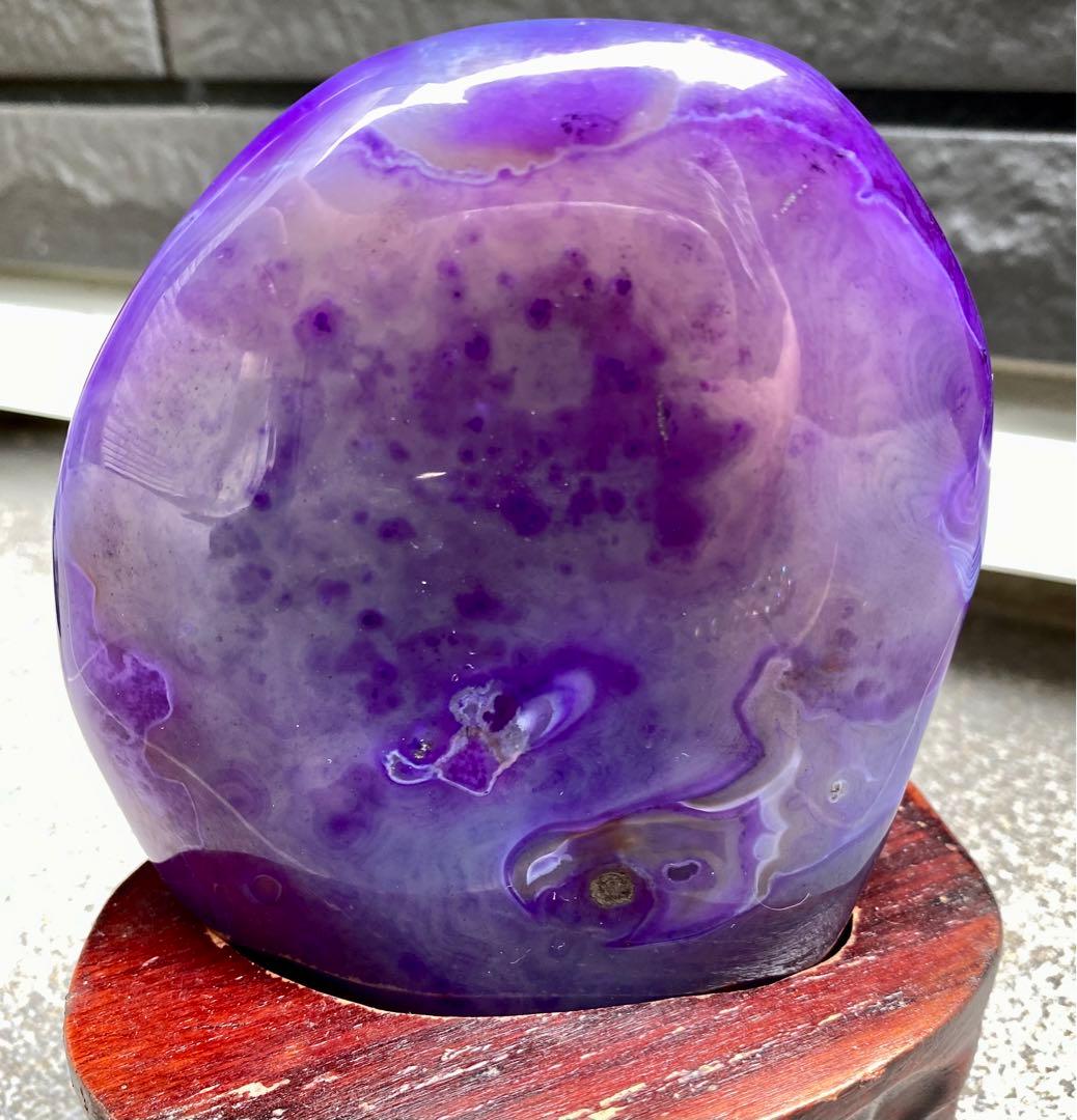 紫縞瑪瑙　パープルアゲート　レースアゲート　マダガスカル産天然　原石　797g