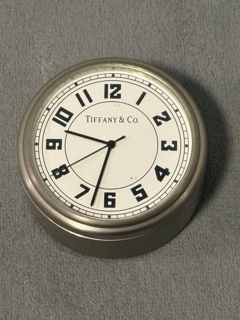 電池交換済 TIFANY&Co. ティファニー 丸型置時計 シルバー インテリア