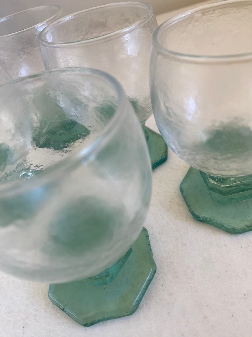 名和ショウ　グラス　5個　ガラス作家　ミニグラス　器　ハンドメイド　足付きグラス