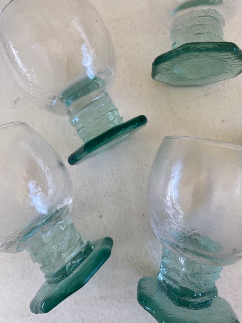 名和ショウ　グラス　5個　ガラス作家　ミニグラス　器　ハンドメイド　足付きグラス