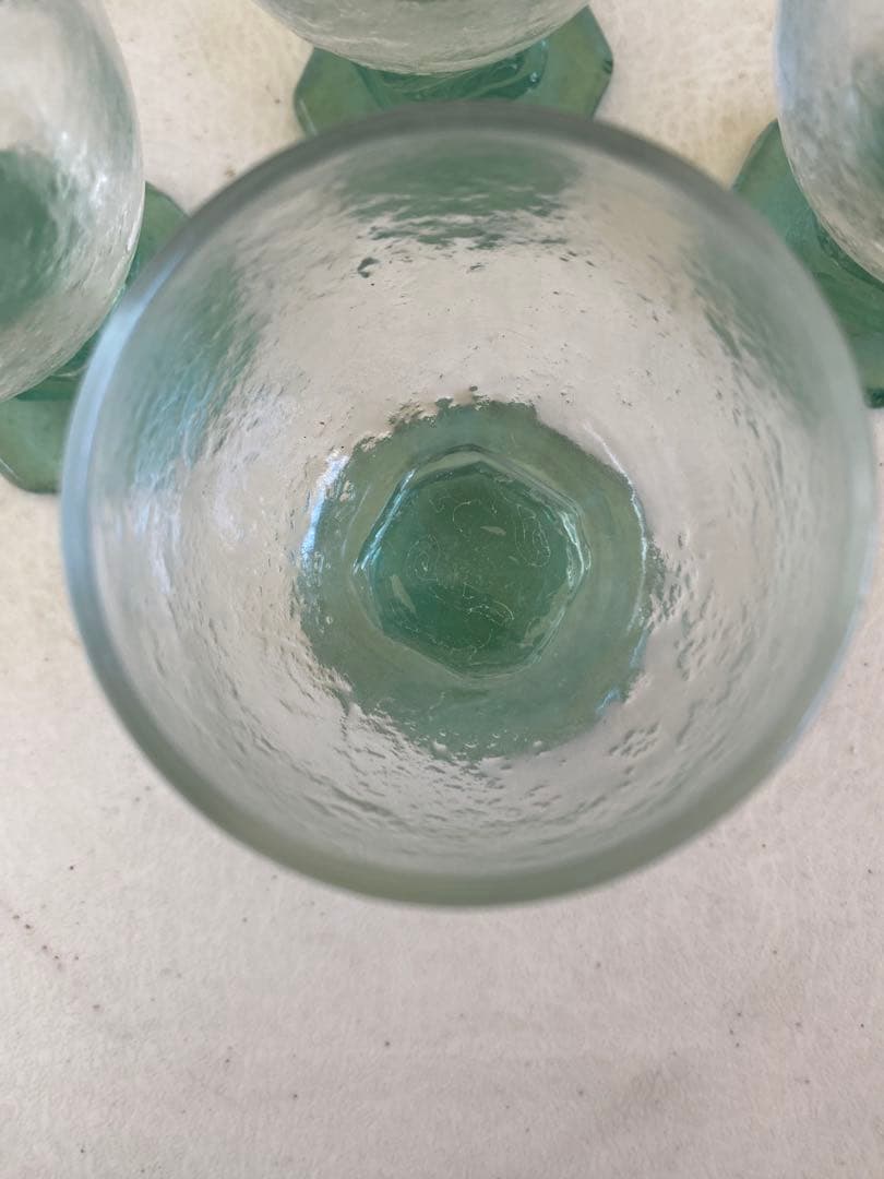 名和ショウ　グラス　5個　ガラス作家　ミニグラス　器　ハンドメイド　足付きグラス