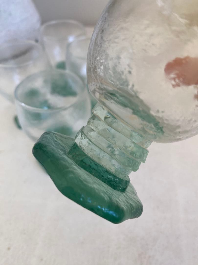 名和ショウ　グラス　5個　ガラス作家　ミニグラス　器　ハンドメイド　足付きグラス