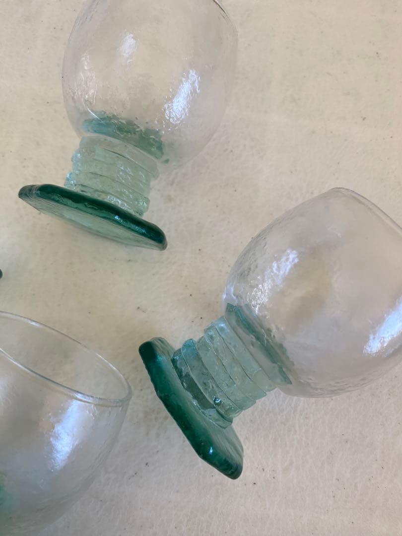 名和ショウ　グラス　5個　ガラス作家　ミニグラス　器　ハンドメイド　足付きグラス