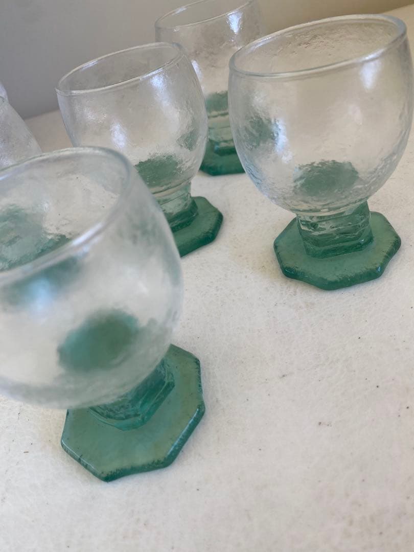 名和ショウ　グラス　5個　ガラス作家　ミニグラス　器　ハンドメイド　足付きグラス