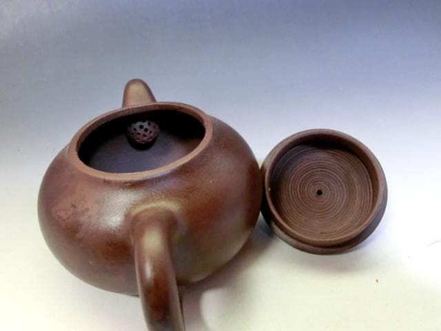 急須■紫泥 「壺制栄器」 朱泥 丸型 後手 茶瓶 古玩 唐物 時代物 骨董品■