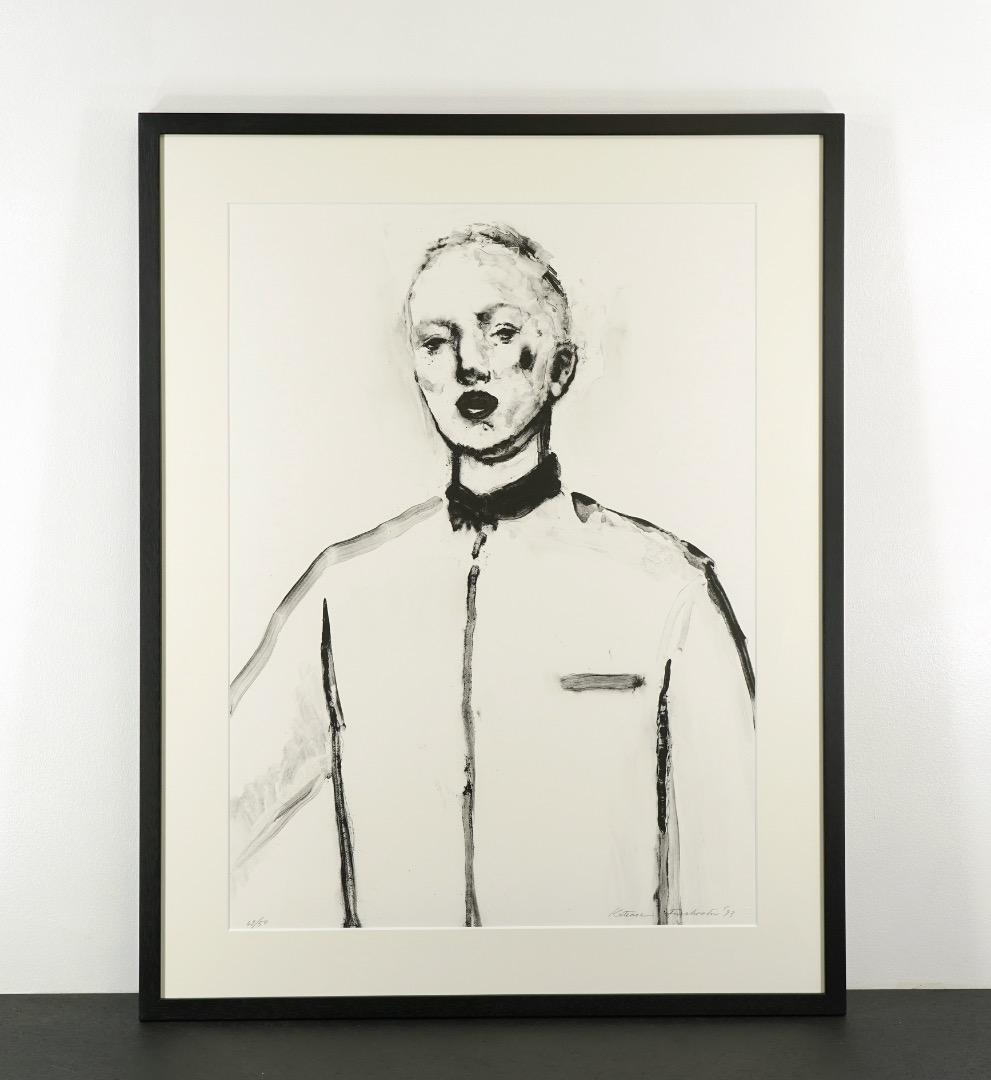 舟越桂「凍りついた喉」リトグラフ　77×56(S)cm