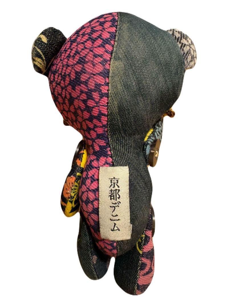 京都でコム 花柄デニムぬいぐるみ
