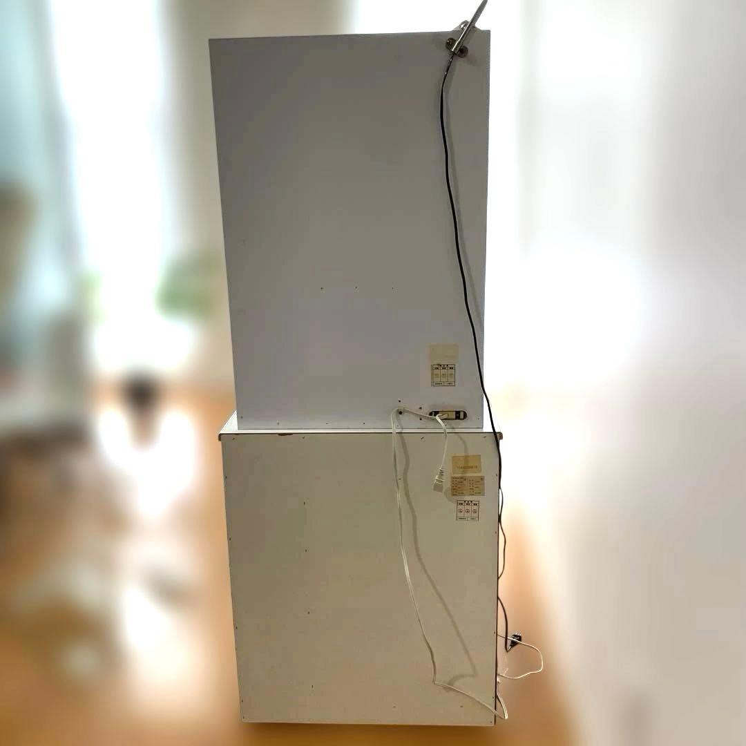 【機能性抜群】ホワイトドレッサー・鏡台　ライト　コンセント付　家具　リビング収納