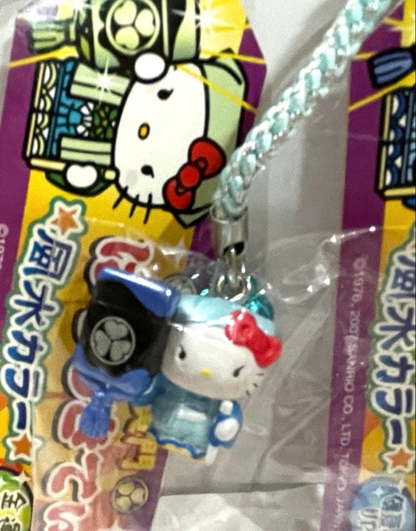 ハローキティ 根付 ストラップ　水戸黄門　風水カラー 3色セット