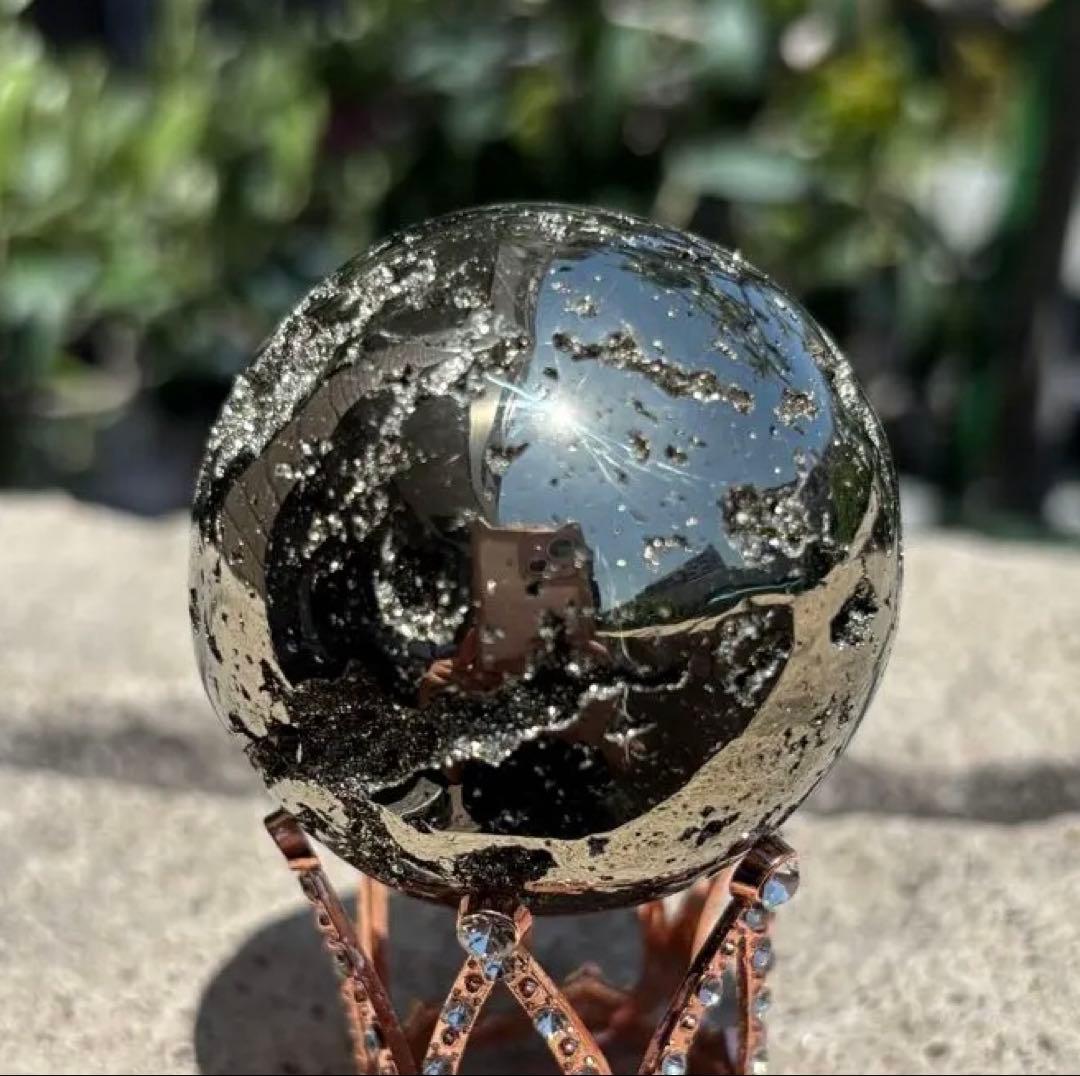 【安定したパワー・危険回避】パイライトスフィア⭐ジオード　N139