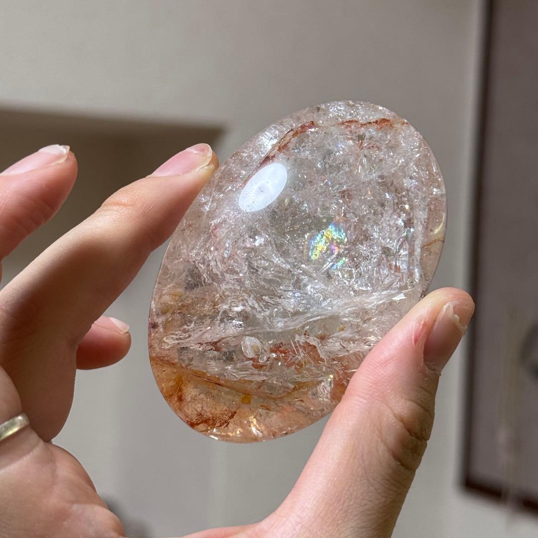 ファイヤクォーツ　握り石　125g NO.395