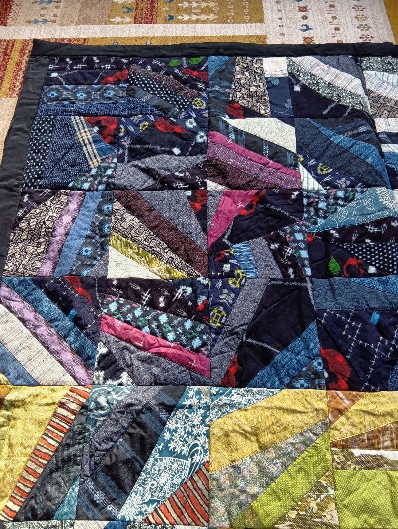 着物リメイク、キルトパッチワークマット