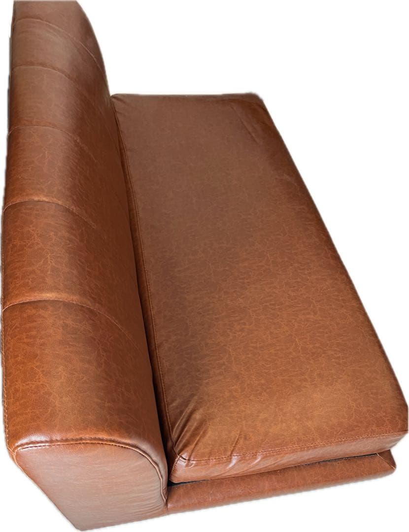 ソファ キャメルブラウン 合皮