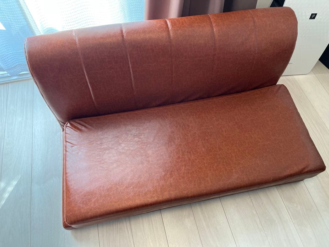 ソファ キャメルブラウン 合皮