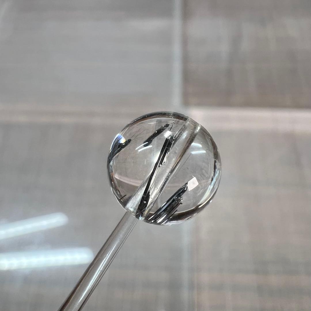 高品質　スティブナイトインクォーツ　ビーズ　貫通穴あり　水晶クリア　2-9