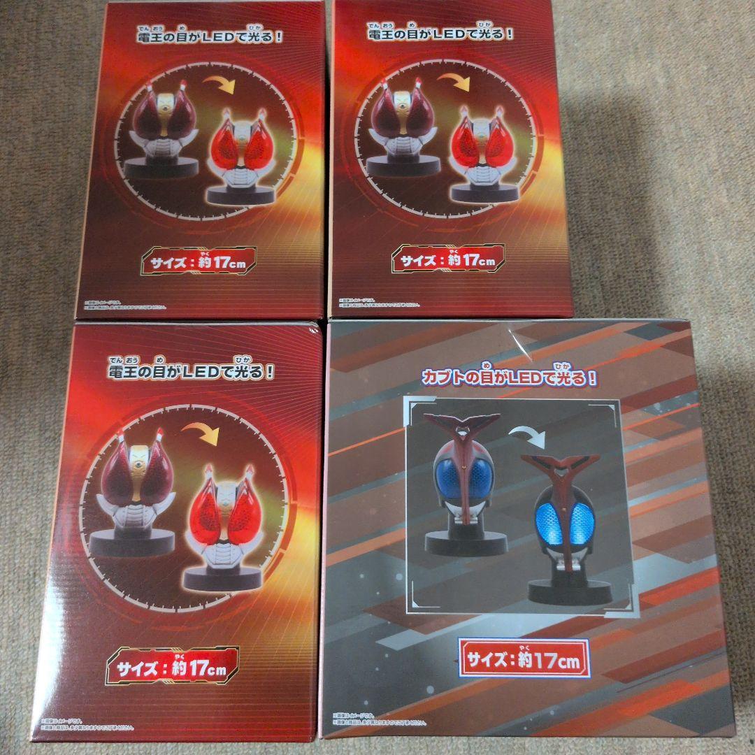 仮面ライダーカブト＆電王 BIGサイズソフビ マスクディスプレイ ４点セット