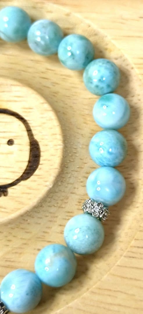 『D188』高品質リビアン粒トップ ラリマー デザインブレスレット