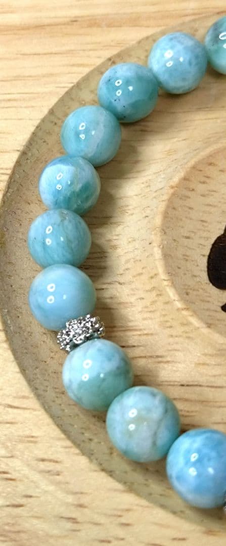 『D188』高品質リビアン粒トップ ラリマー デザインブレスレット