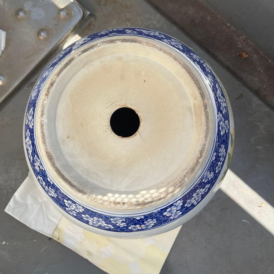 花柄陶器鉢 直径約40cm