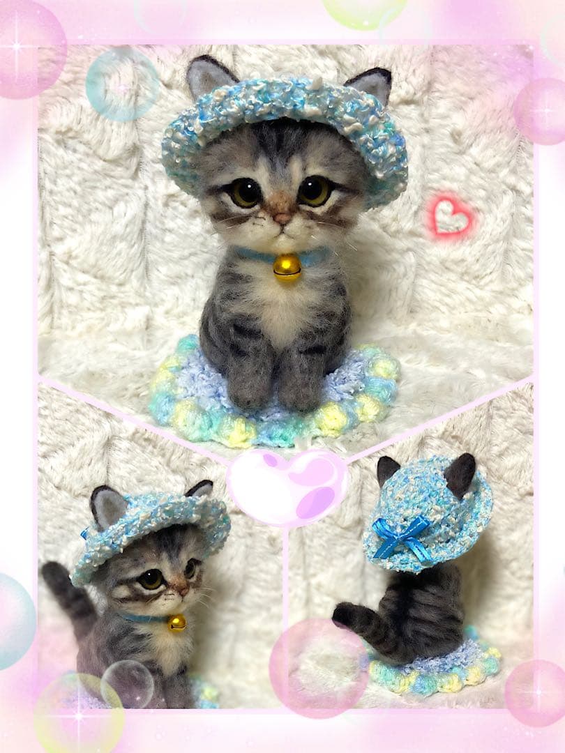 羊毛フェルト。猫。オーダーNo.21