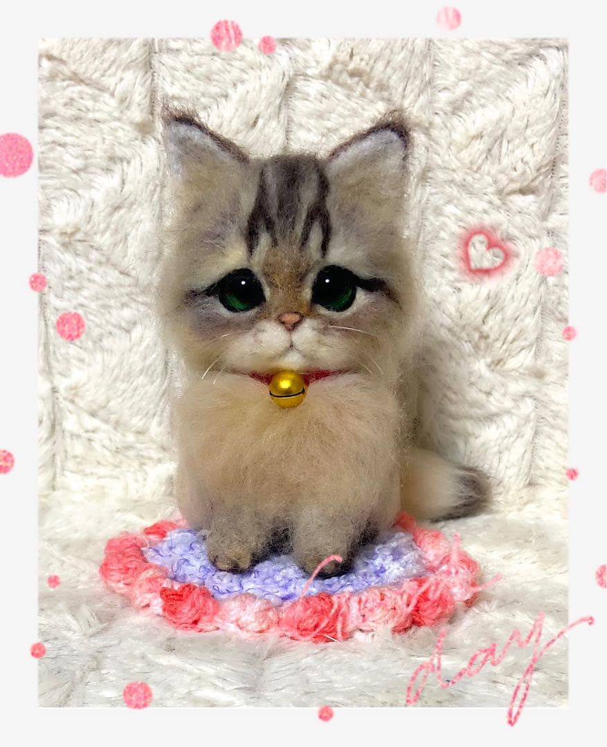 羊毛フェルト。猫。オーダーNo.21