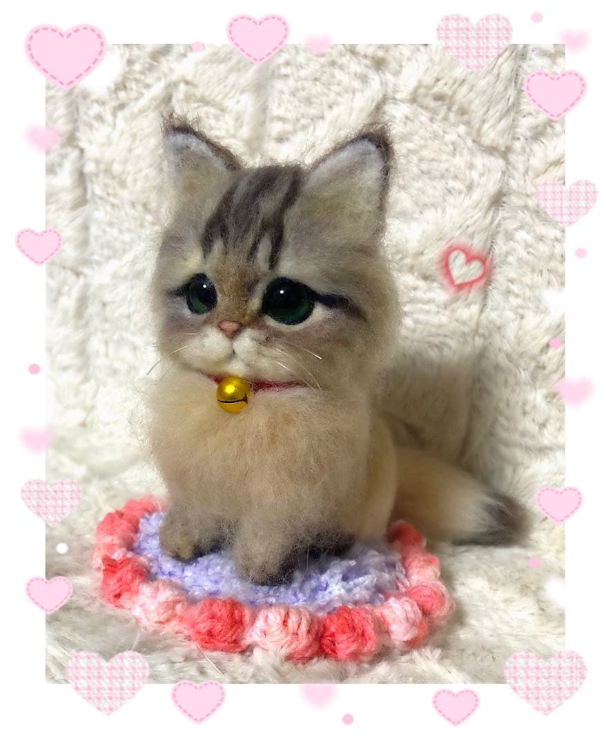 羊毛フェルト。猫。オーダーNo.21