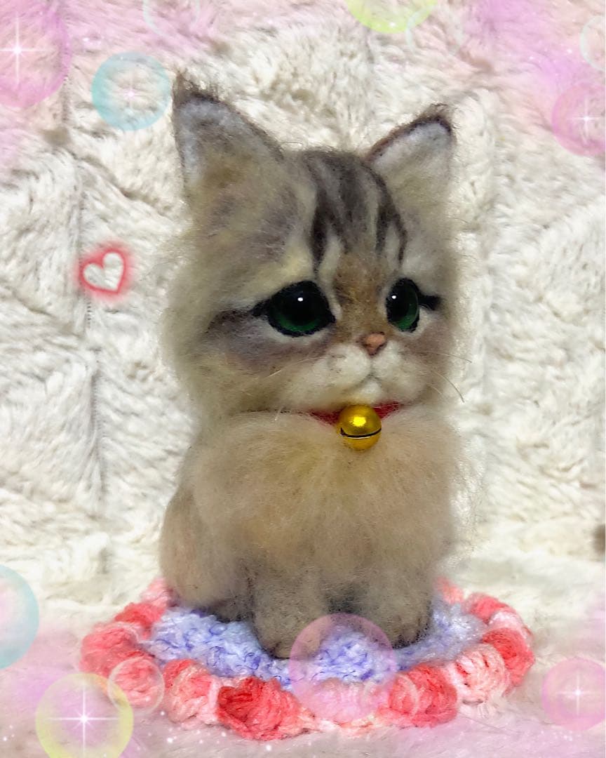 羊毛フェルト。猫。オーダーNo.21