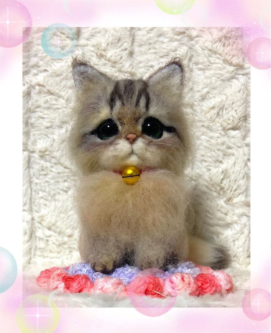 羊毛フェルト。猫。オーダーNo.21